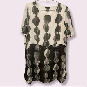 Alfani Flowy Black And White Summer Slip On Size 6 Mini Dress